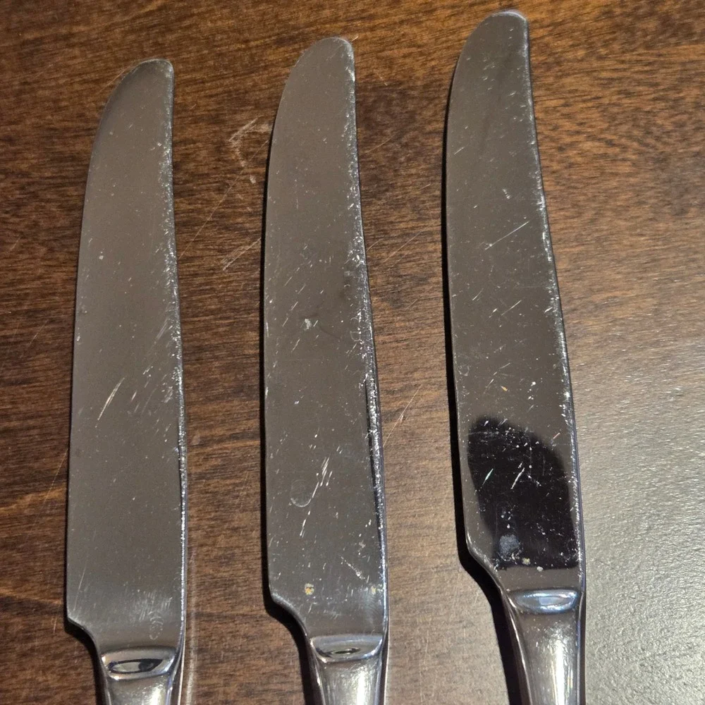 Reed & Barton Stainless Steel  Dalton Dinner Knives 18/10 Handle Set of 3 China